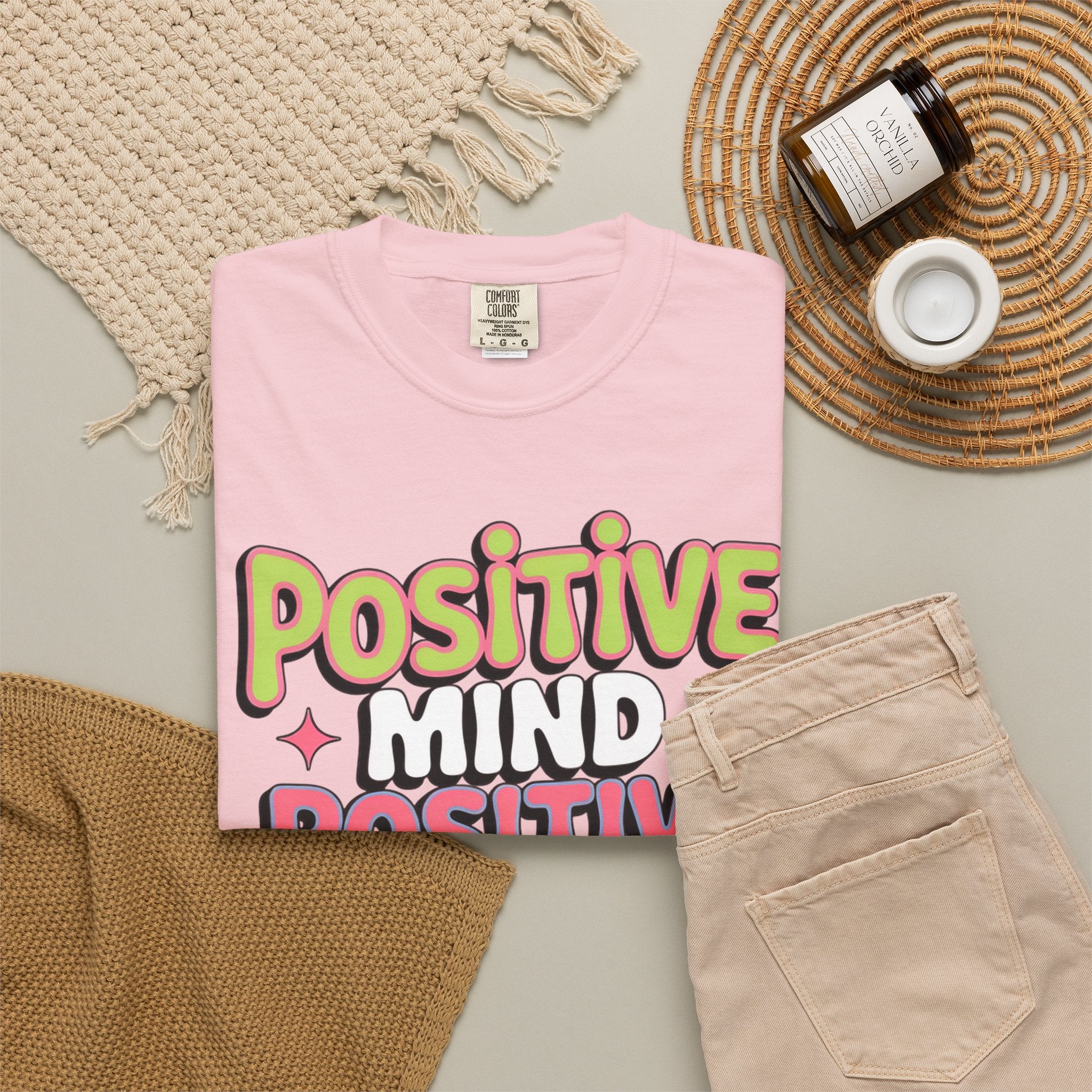 Positive Mind Positive Vibes Positive Life T-Shirt — Retro Smile Graphic Tee