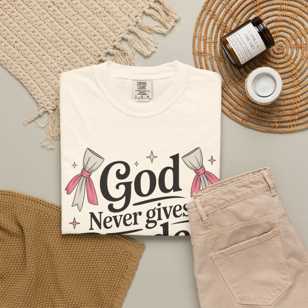 Inspirational 'God Never Gives a Burden You Can't Bear' T-Shirt