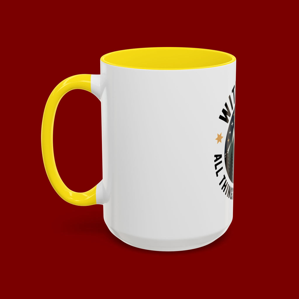 With God All Things Are Possible Accent Coffee Mug — Inspirational Faith Mountain Mug (11/15oz)