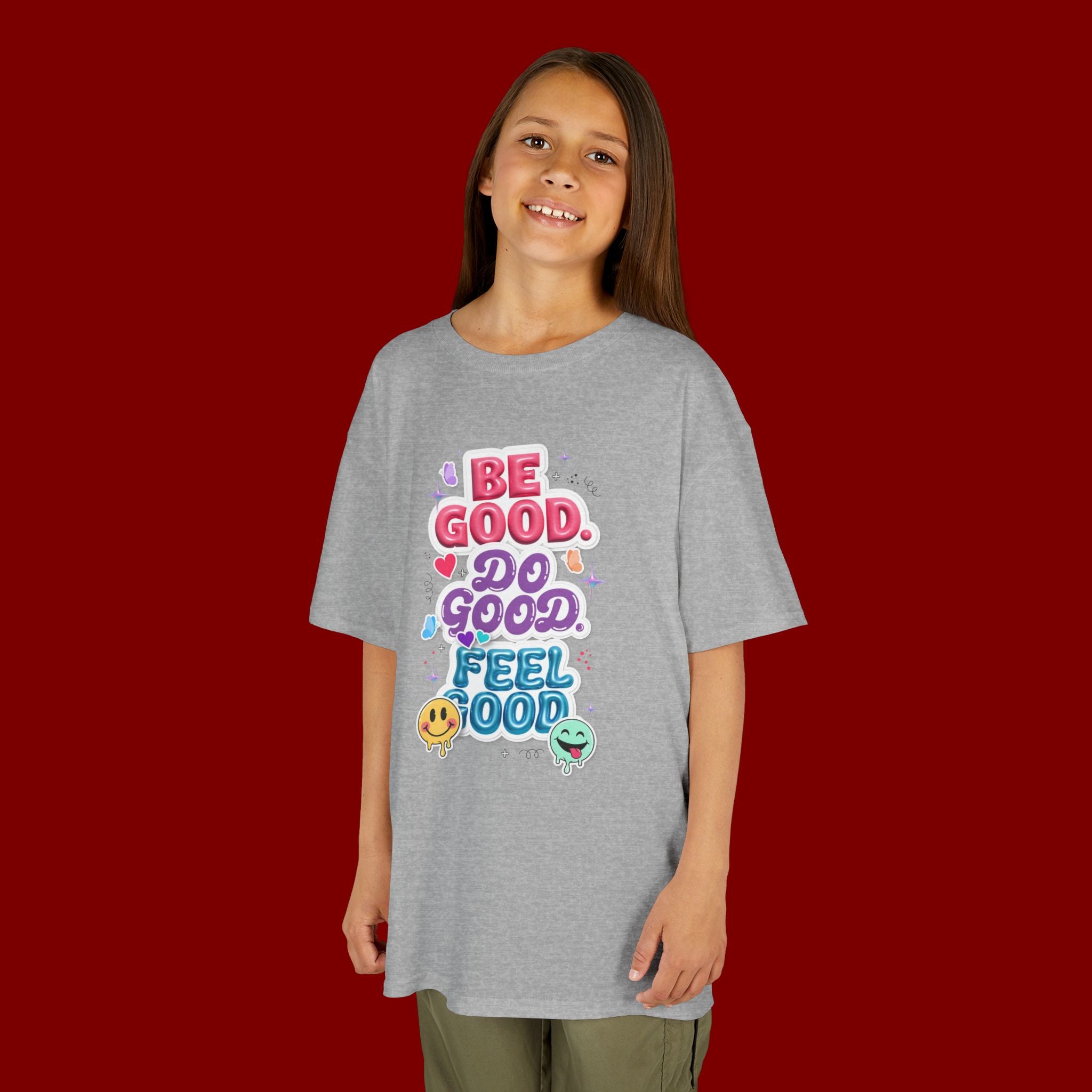 Kids Tee — "Be Good, Do Good, Feel Good" Positive Message Shirt