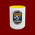 Christian Coffee Mug — “My Help Is Only From God The Creator” Accent Mug