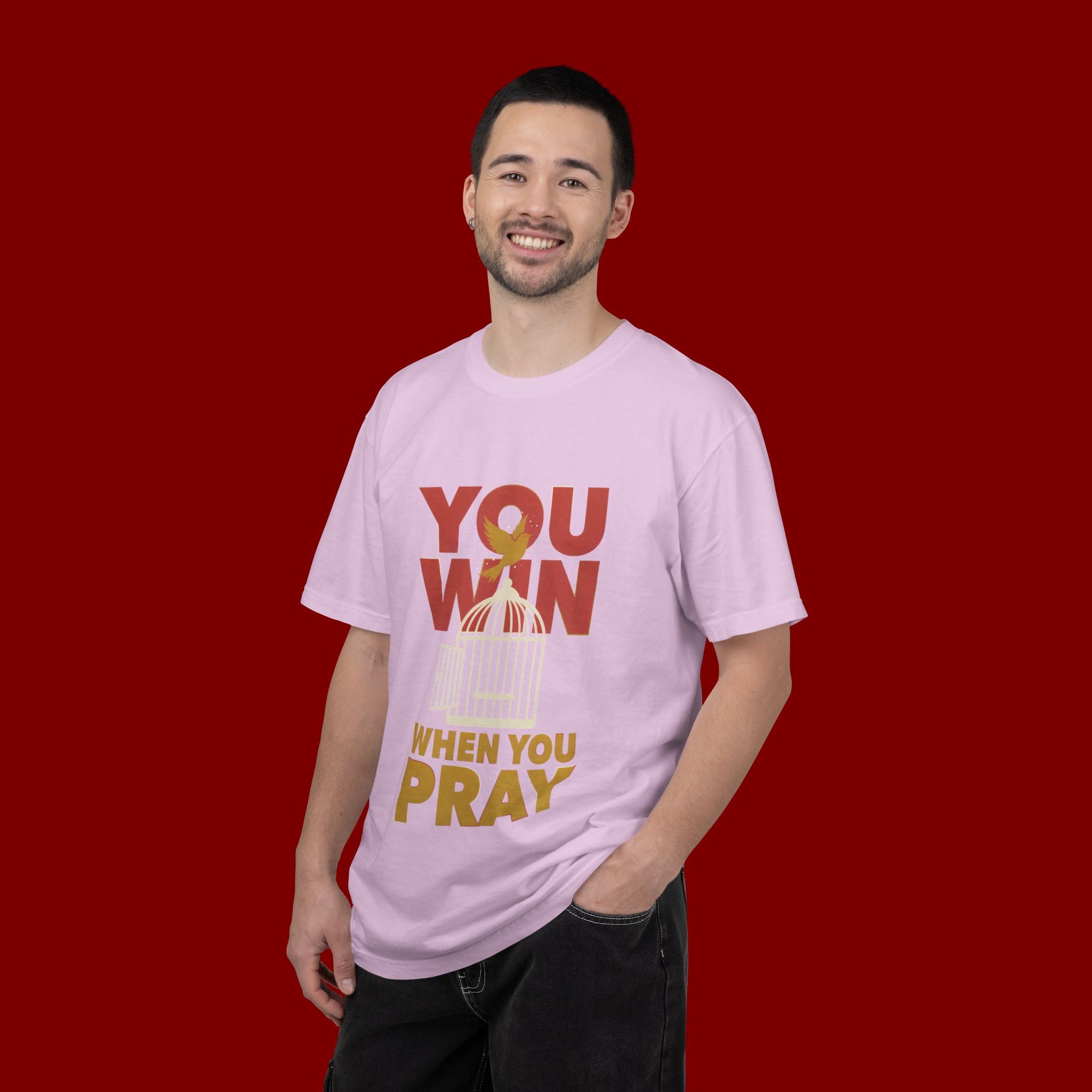 T-Shirt — "You Win When You Pray" Inspirational Faith Graphic Tee