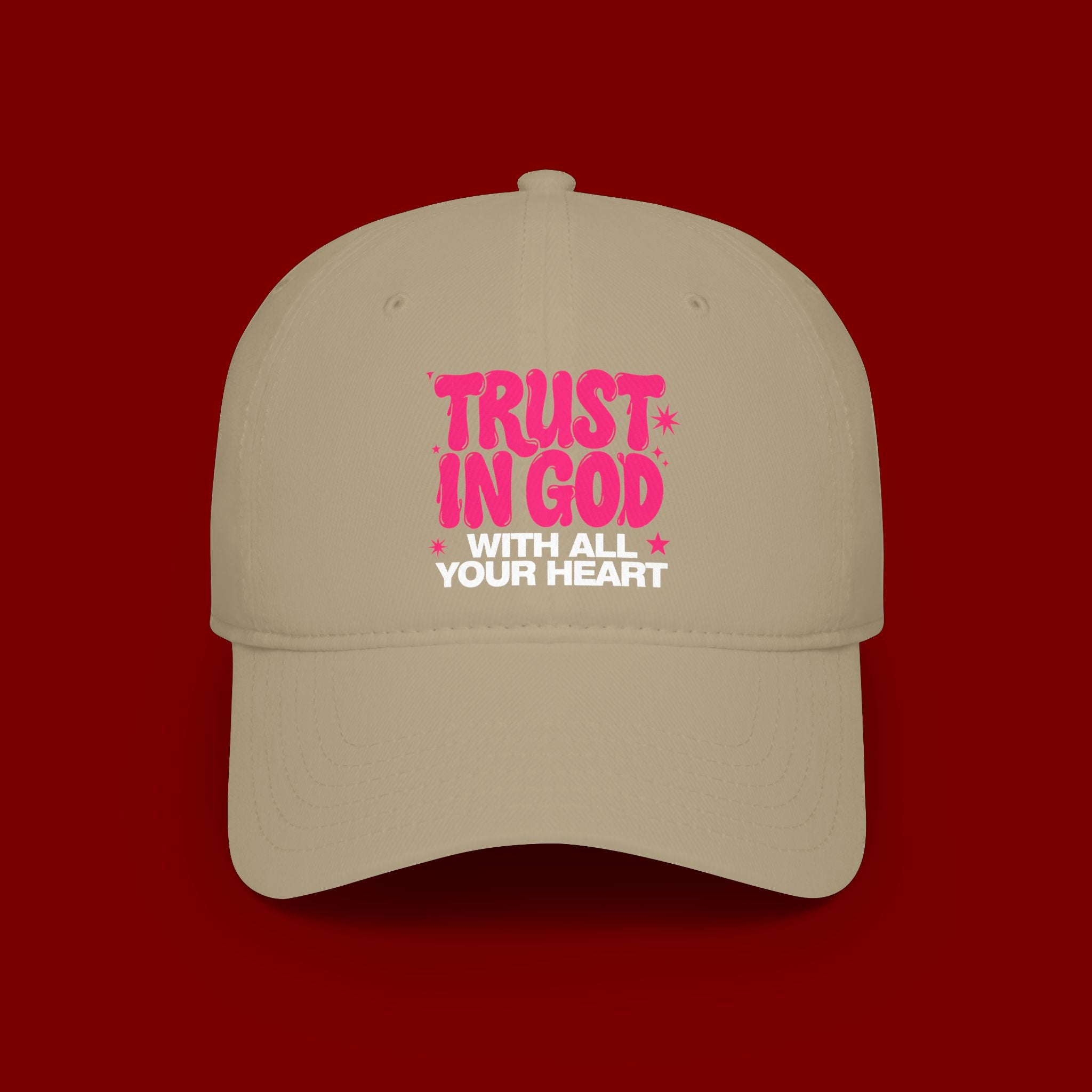 Trust In God Baseball Cap — Faith Hat with “Trust in God with All Your Heart”