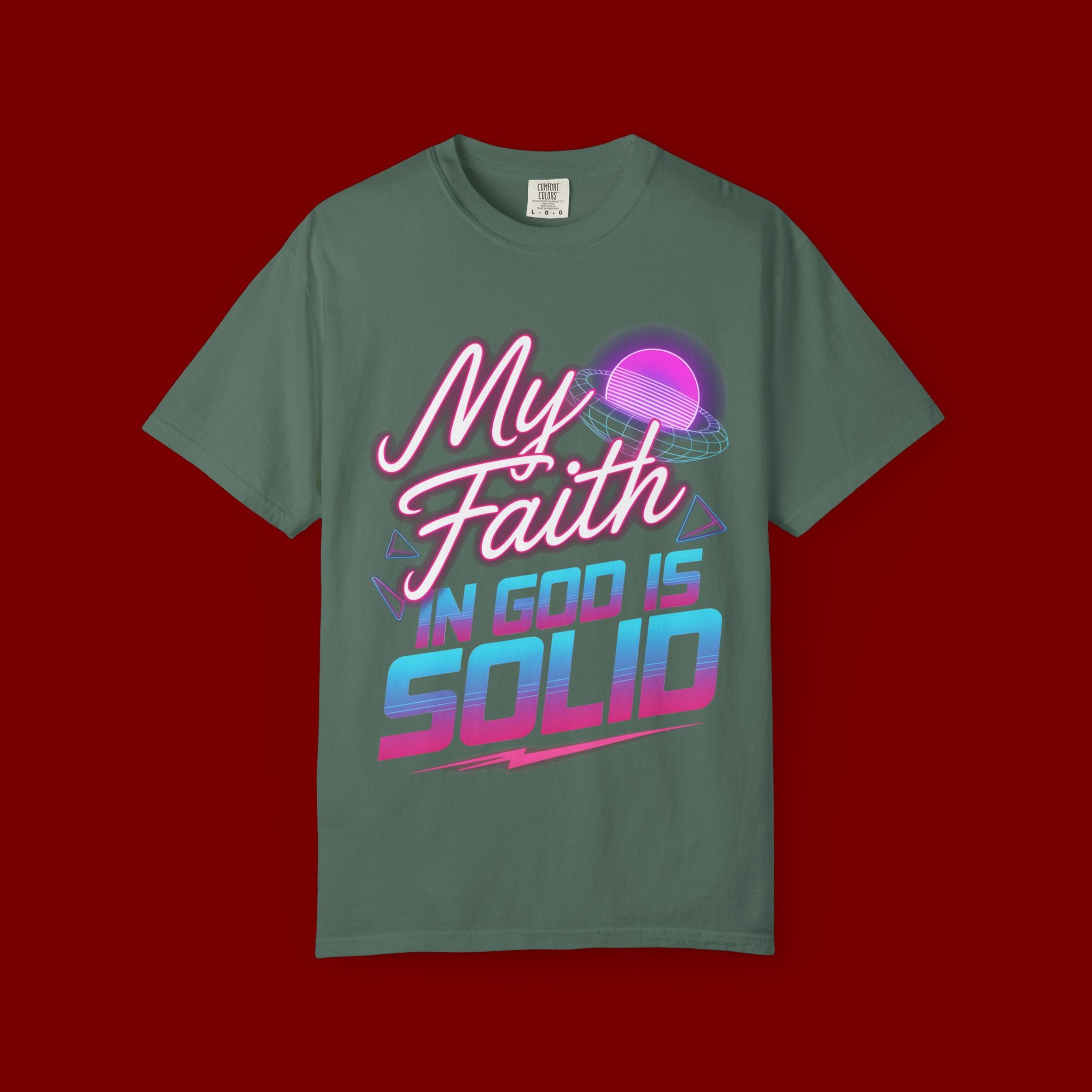 Faith T-Shirt — "My Faith in God Is Solid" Retro Graphic Tee