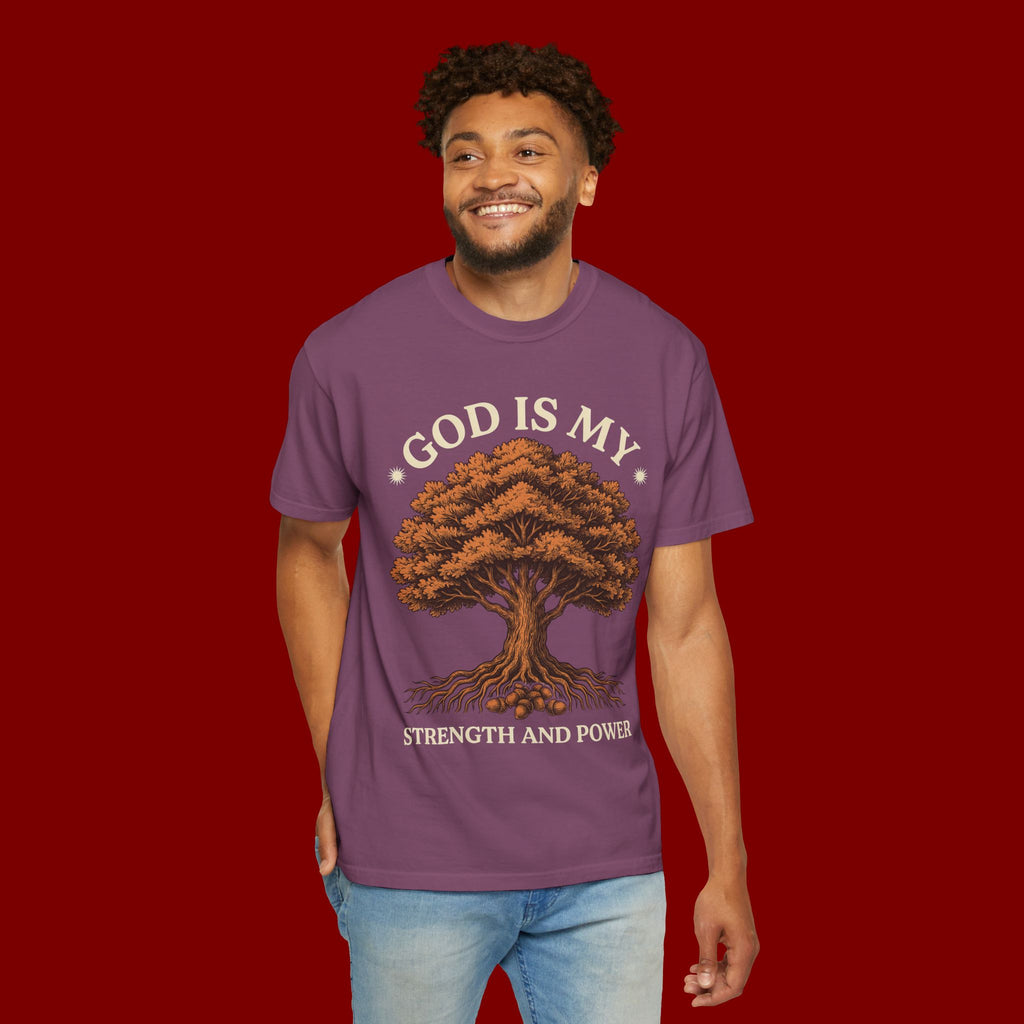 God Is My Strength T-Shirt — Tree Faith Graphic Tee