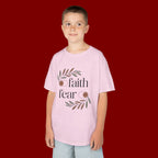 Faith Over Fear Kids T‑Shirt — Floral Inspirational Tee for Boys & Girls