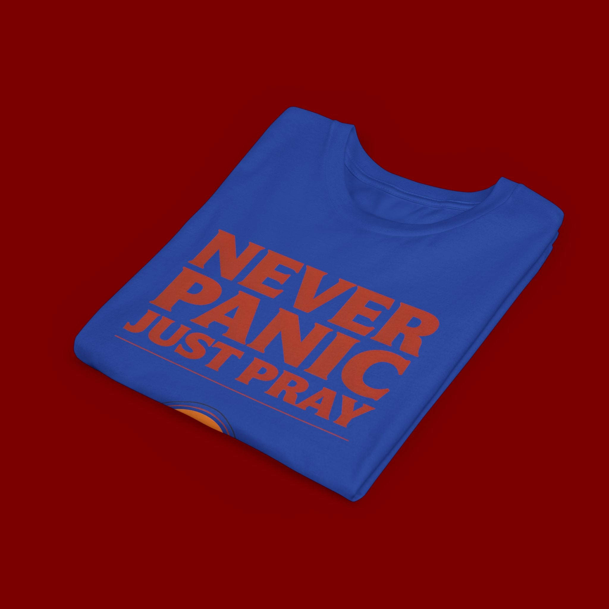 Youth Tee — "Never Panic Just Pray" Retro Sunset Kids T-Shirt