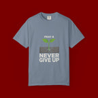 Pray & Never Give Up T-Shirt – Inspirational Faith Tee with Sprout Graphic
