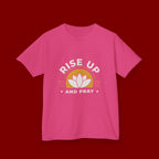 Kids T-Shirt - "Rise Up and Pray" Inspirational Christian Tee for Children