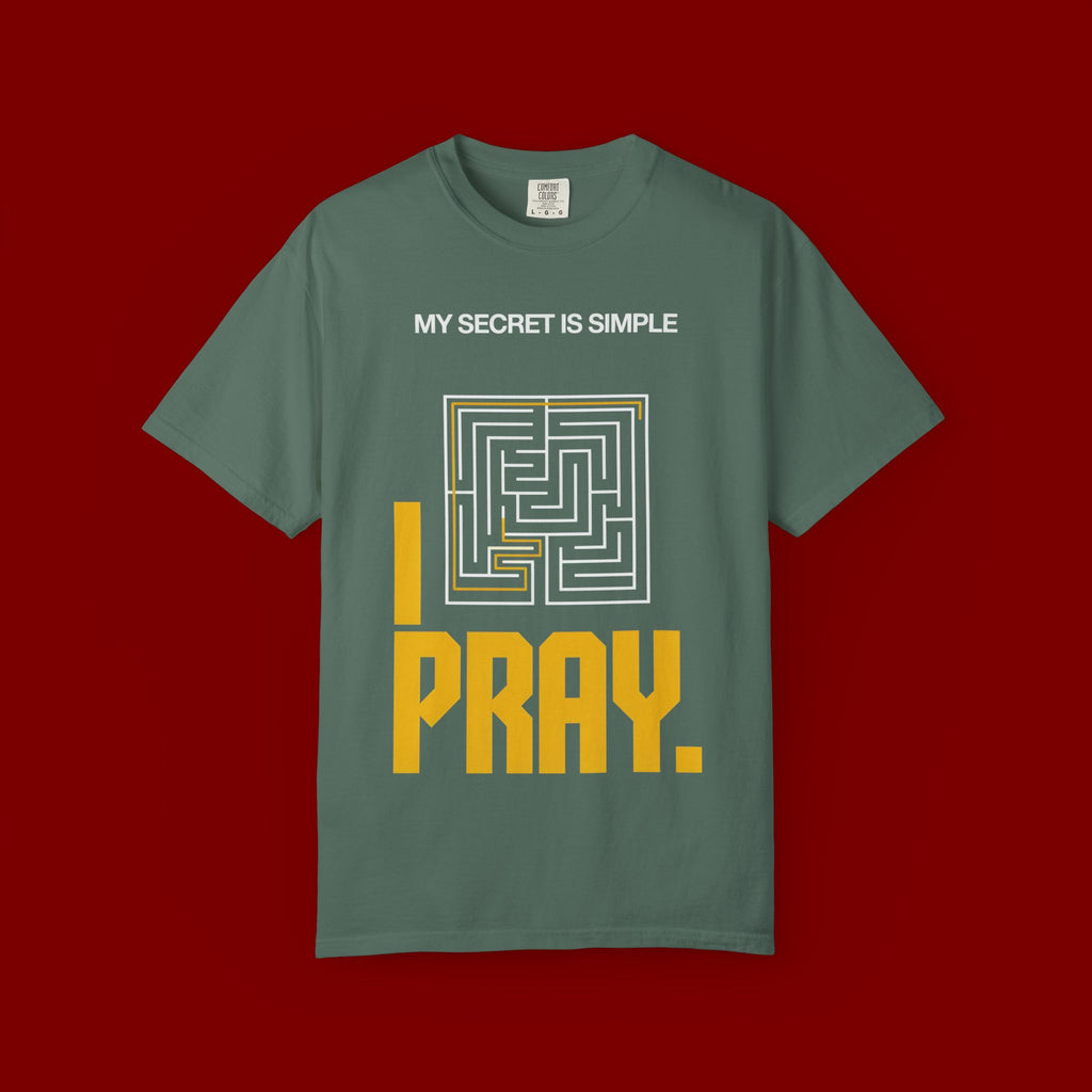 I Pray Maze T-Shirt — "My Secret Is Simple" Christian Faith Tee