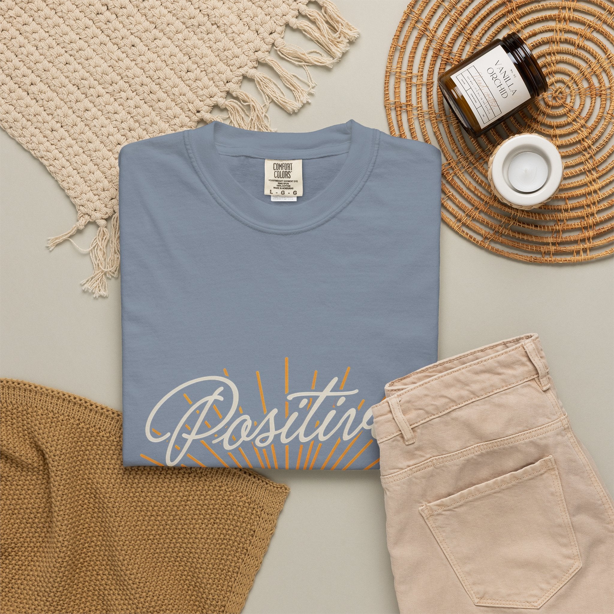 Positive Sunset T-Shirt — "Positive" Mind • Vibes • Life Motivational Tee