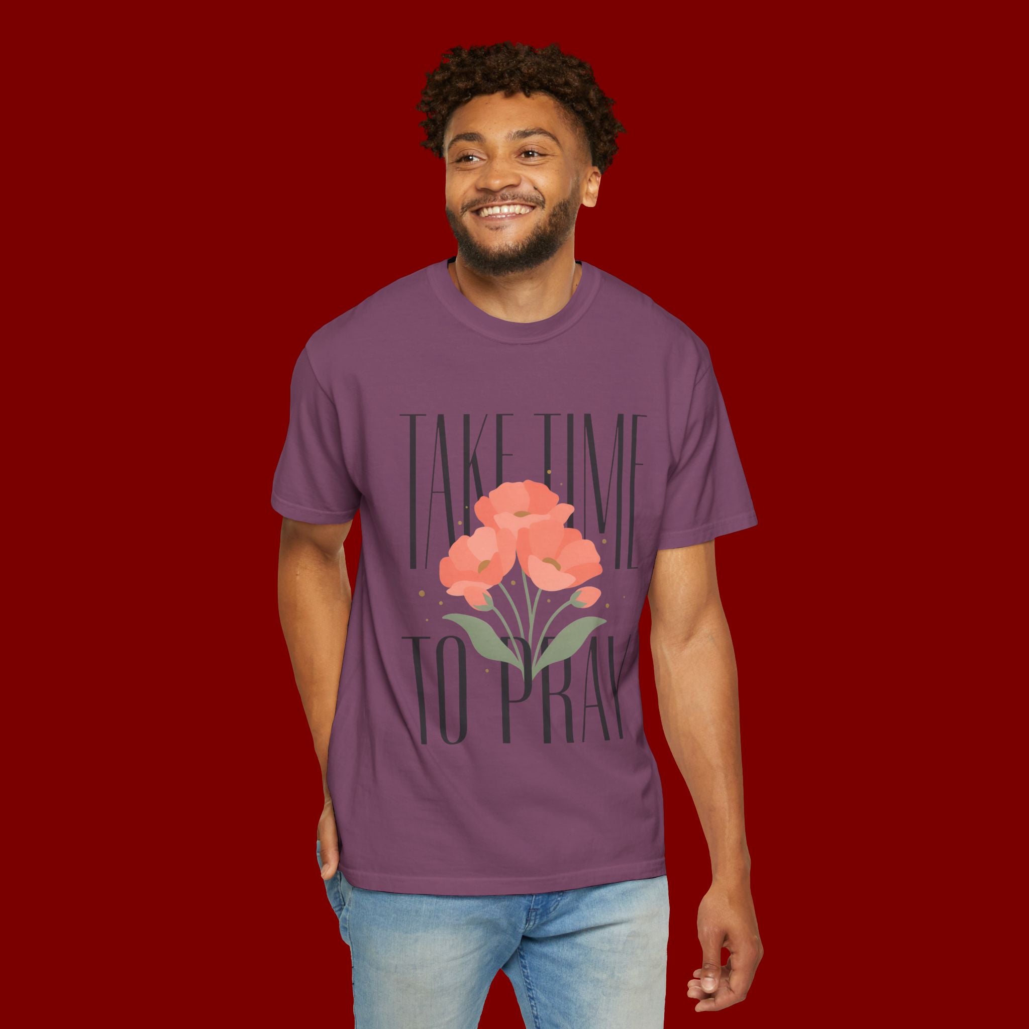 Take Time to Pray Floral T-Shirt — Christian Faith Graphic Tee