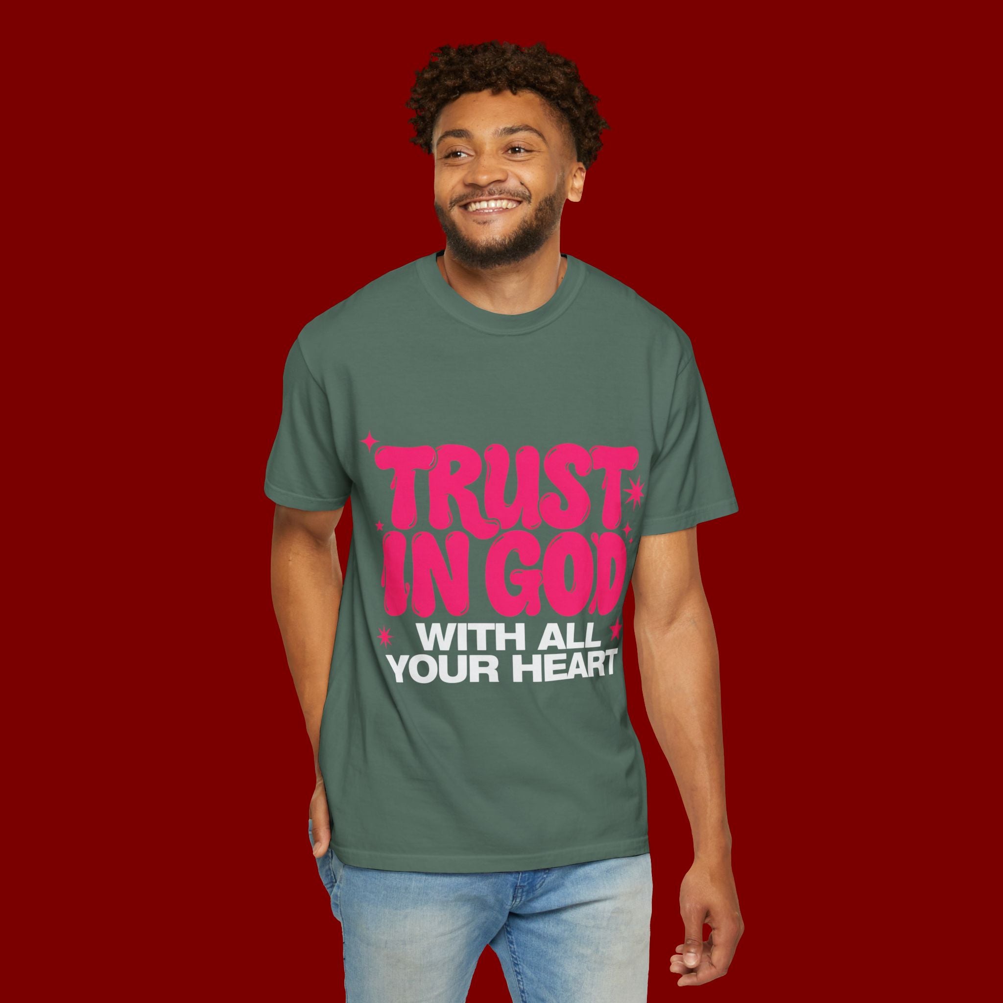 Trust in God T-Shirt — Retro Pink Faith Graphic Tee