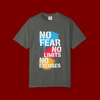 No Fear No Limits No Excuses T-Shirt — Motivational Graphic Tee