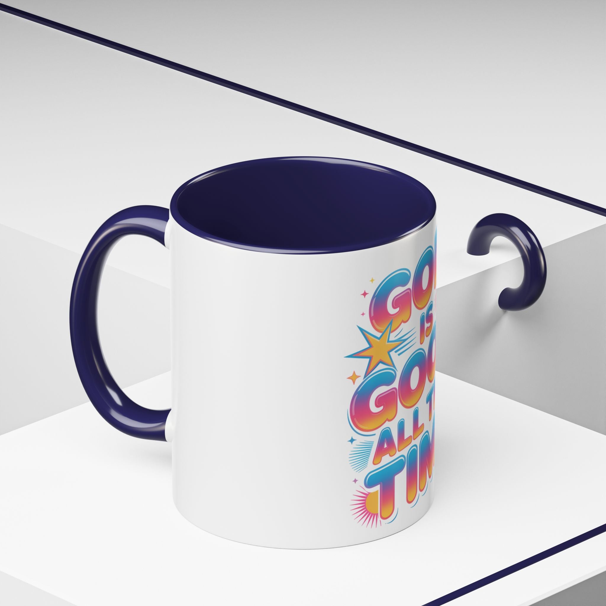 God Is Good All The Time Accent Coffee Mug — Inspirational Christian Coffee Cup (11/15oz)