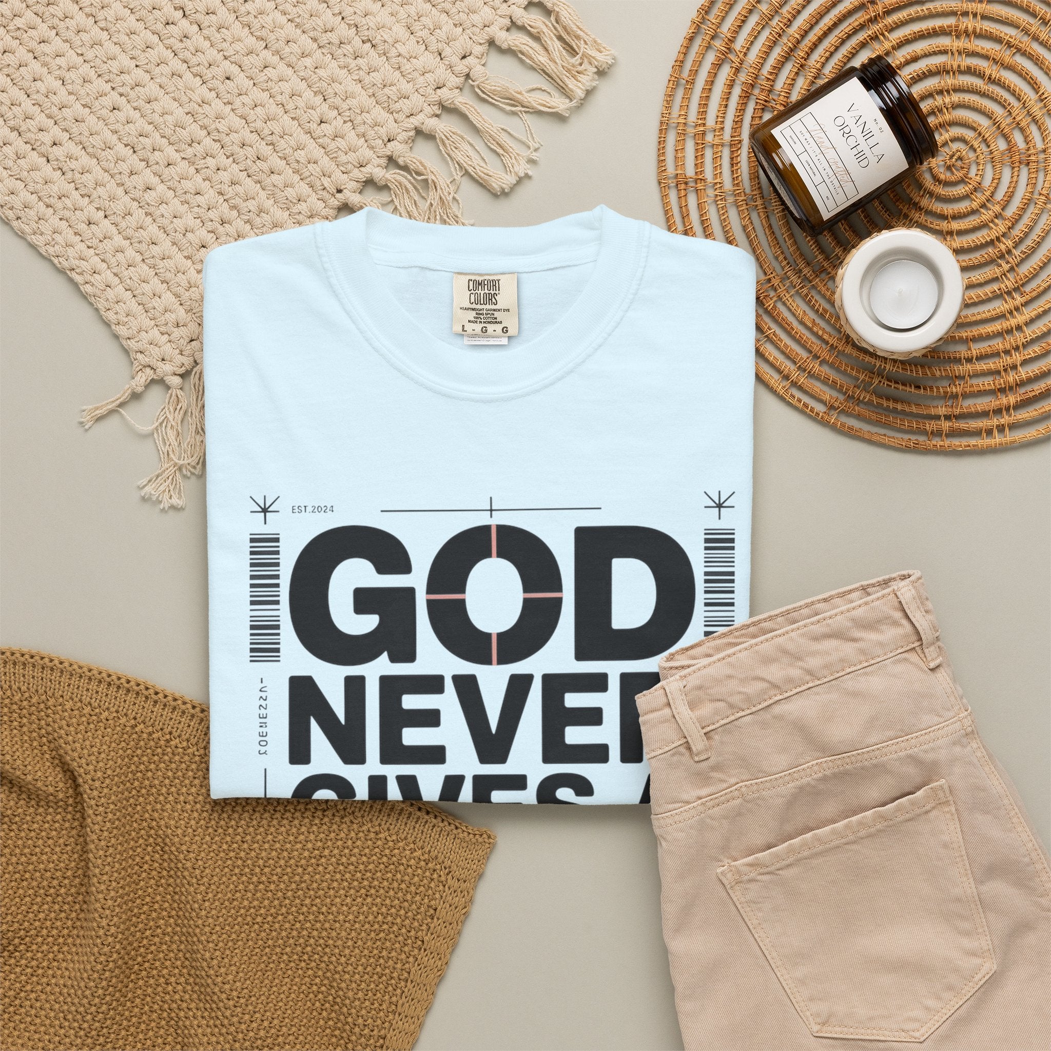 Christian Inspirational T-Shirt — "God Never Gives a Burden You Can't Bear" Motivational Tee