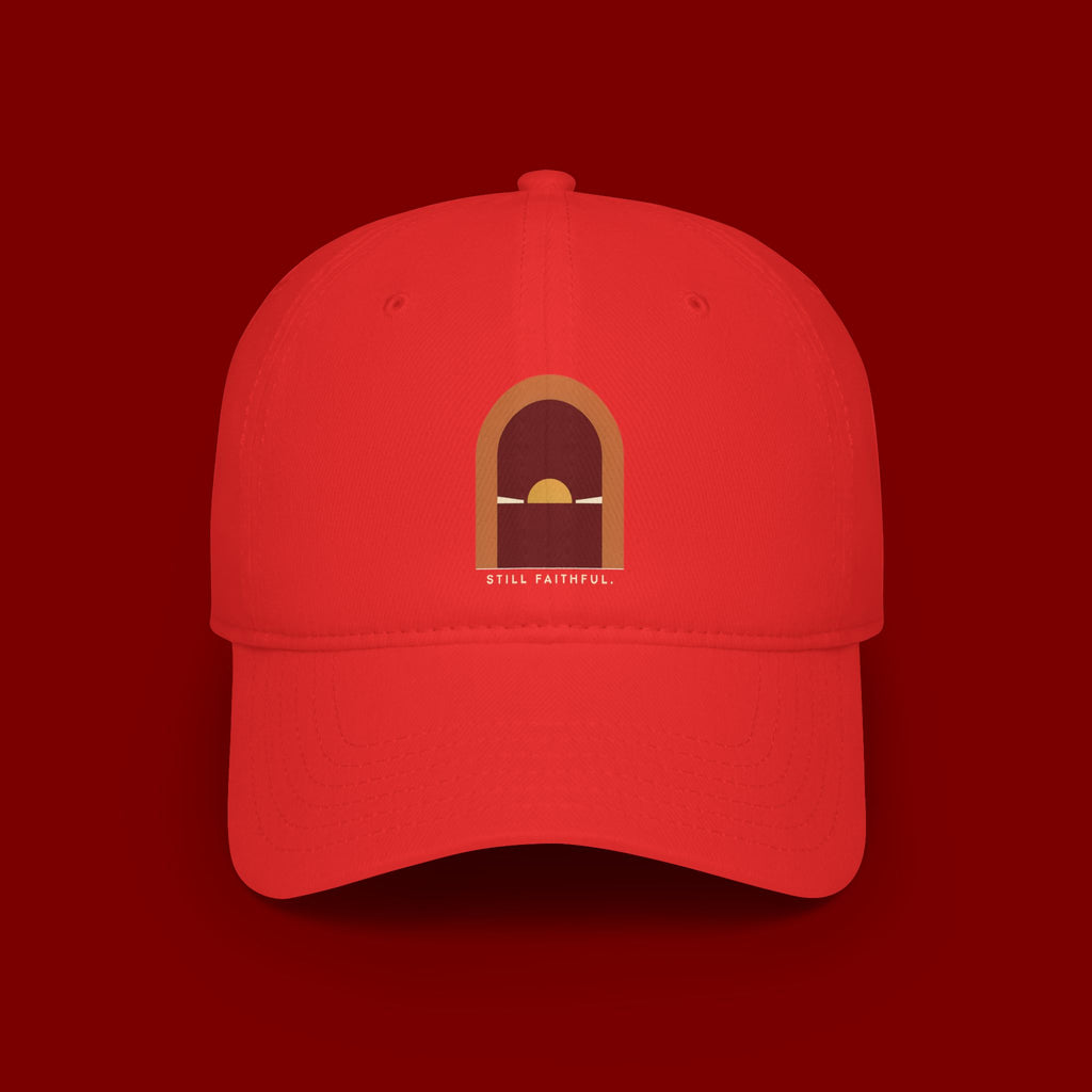 Lighthouse Sunset Cap — "Trust God" Embroidered Low Profile Baseball Hat