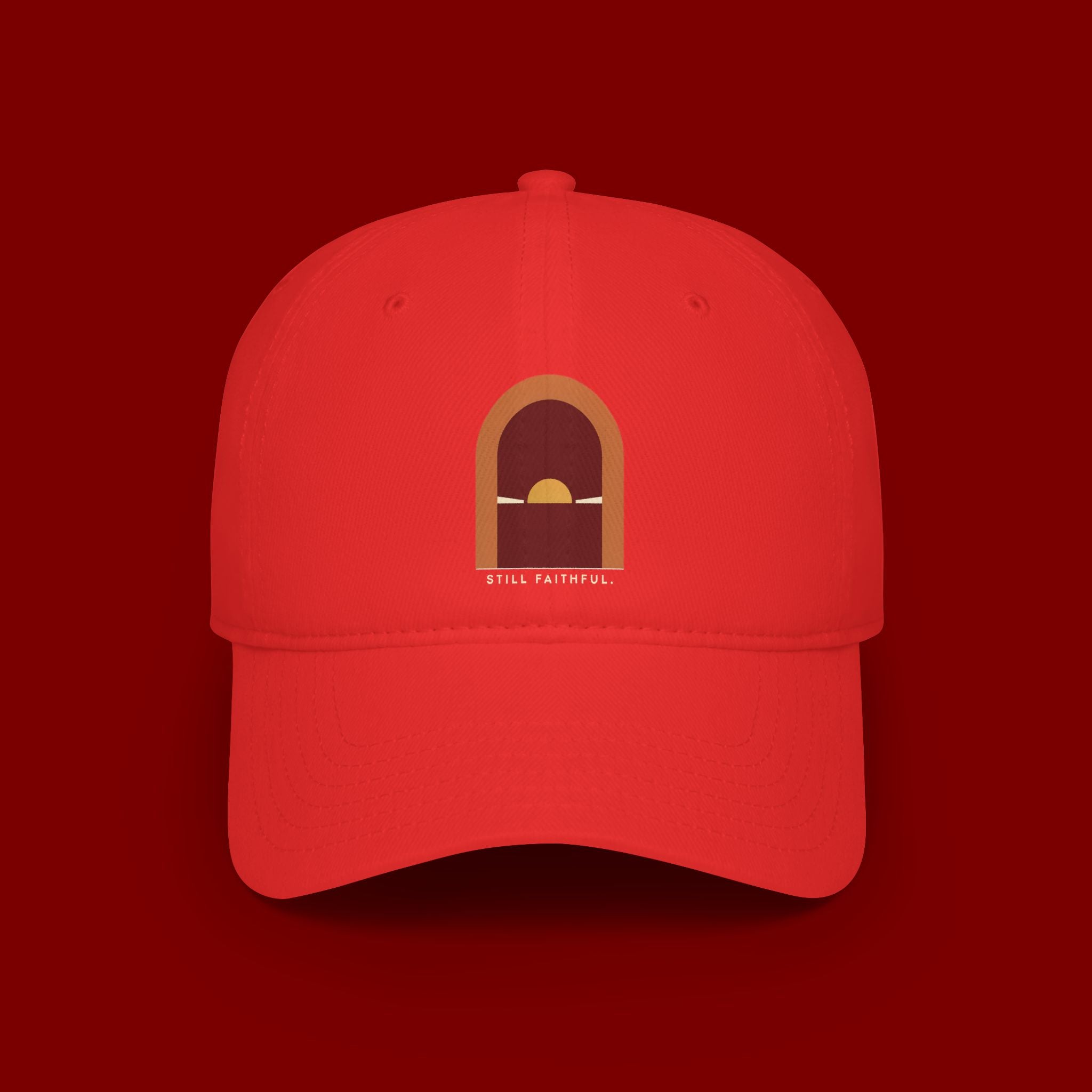 Lighthouse Sunset Cap — "Trust God" Embroidered Low Profile Baseball Hat