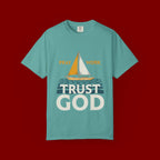 Trust God Sailboat T-Shirt — Pray Work Inspirational Christian Tee