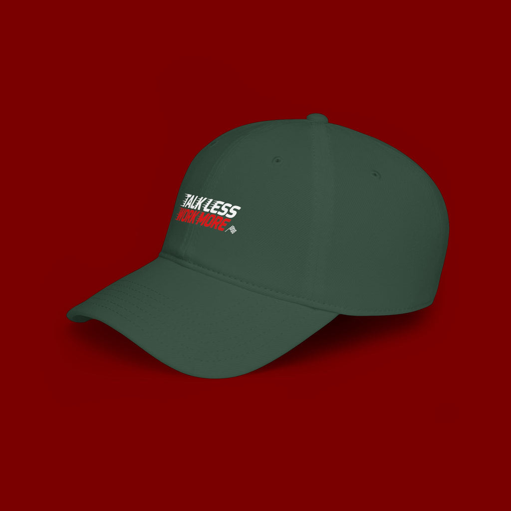 Talk Less Work More Red Low-Profile Baseball Cap
