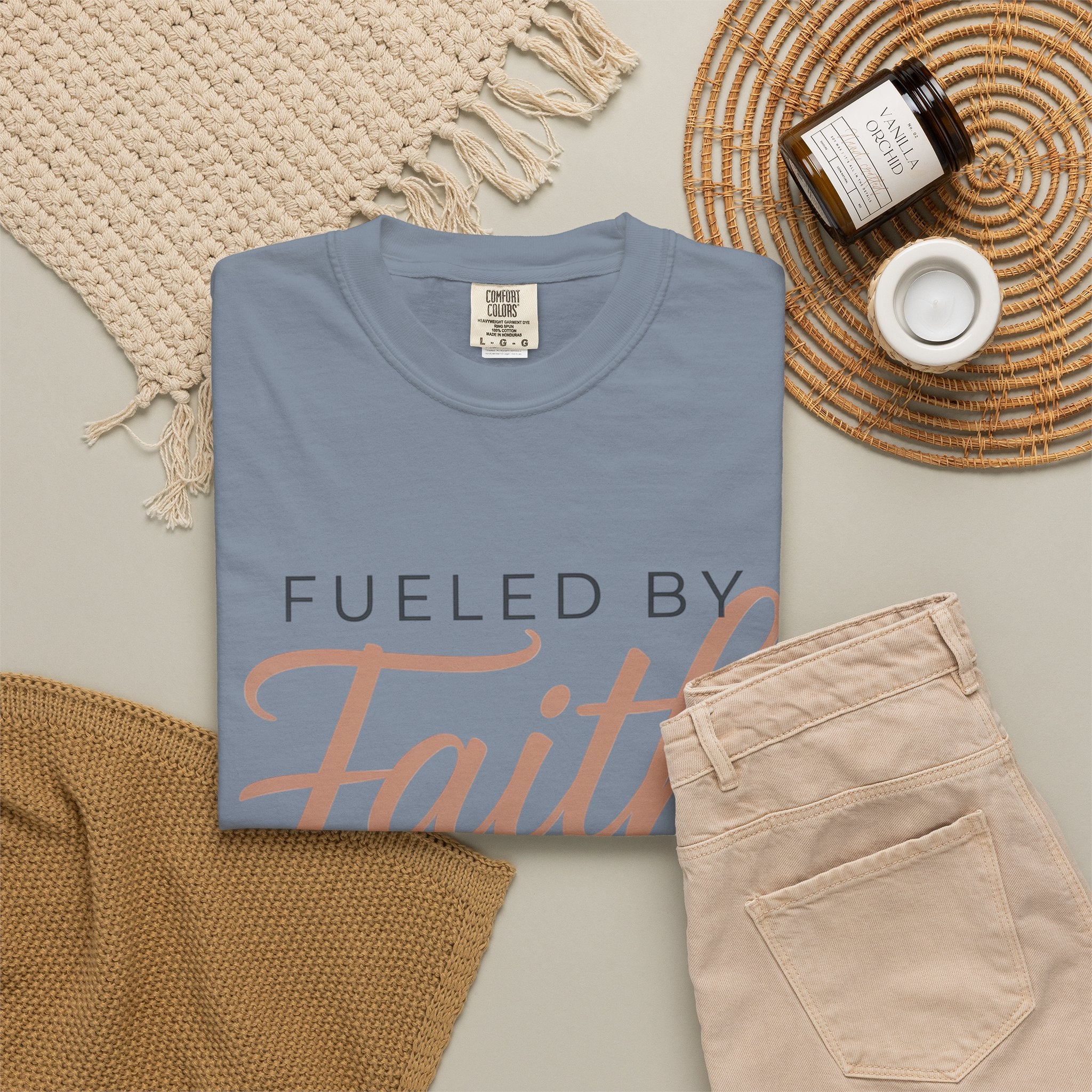 Fueled by Faith Not Fear T-Shirt — Inspirational Christian Graphic Tee
