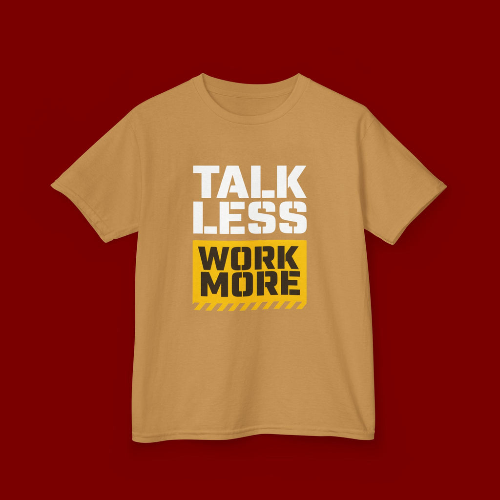 Kids T-Shirt — "Talk Less Work More" Bold Motivational Tee