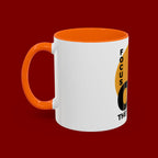 Accent Coffee Mug — "Focus On The Positive" Motivational Mug