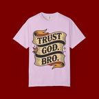 Trust God, Bro T-Shirt — Retro Ribbon Faith Tee