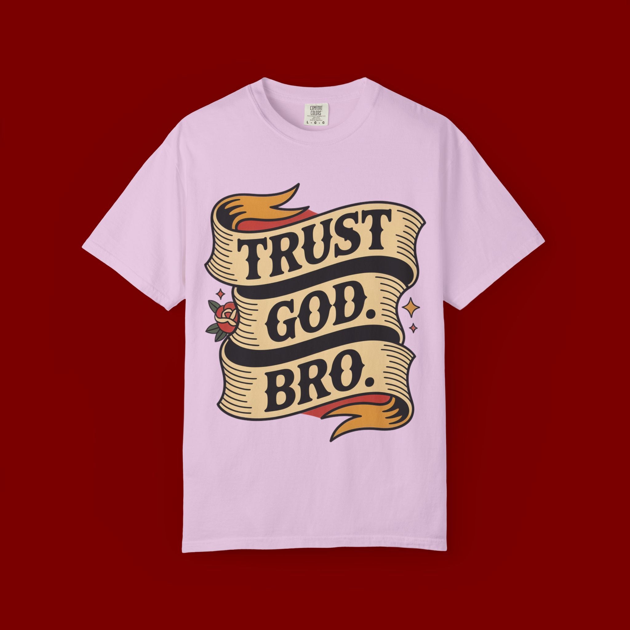 Trust God, Bro T-Shirt — Retro Ribbon Faith Tee