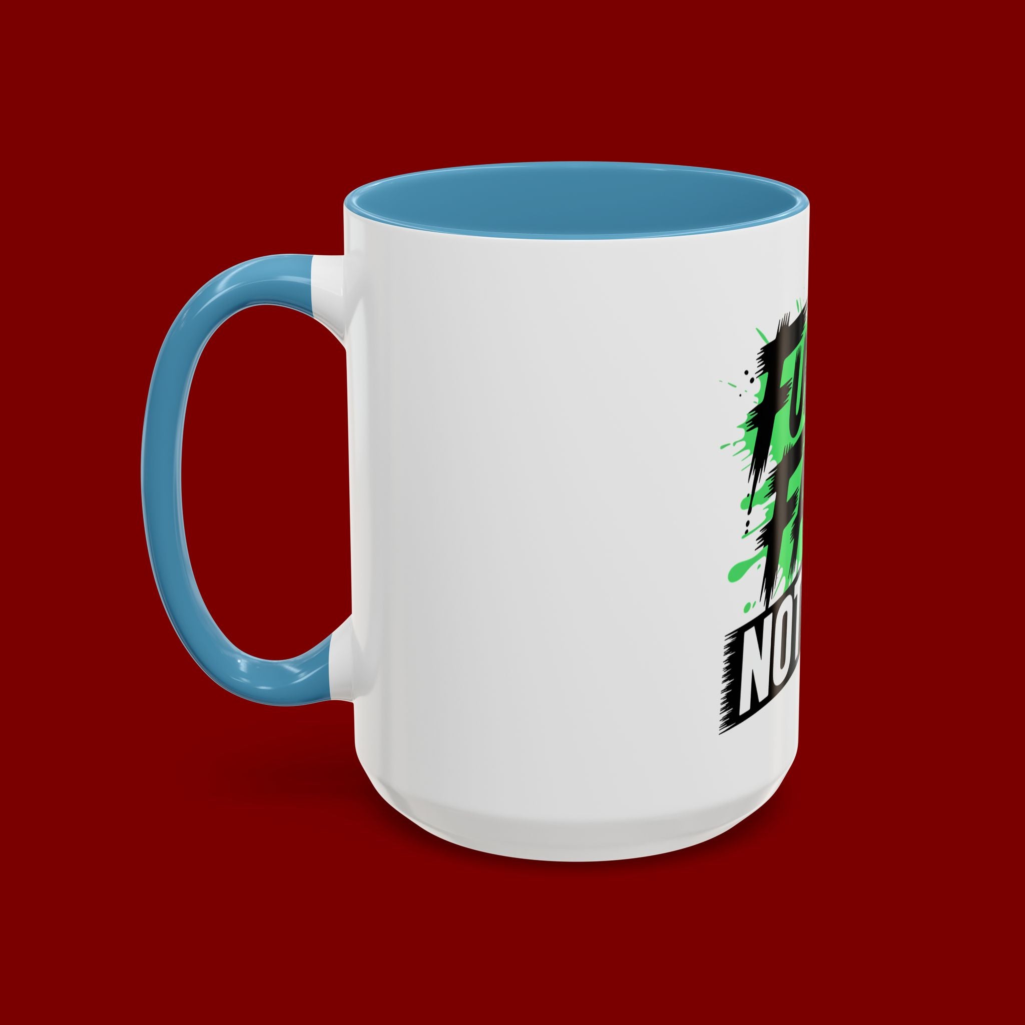 Accent Coffee Mug — "Fueled by Faith Not Fear" Inspirational Ceramic Mug (11/15 oz)