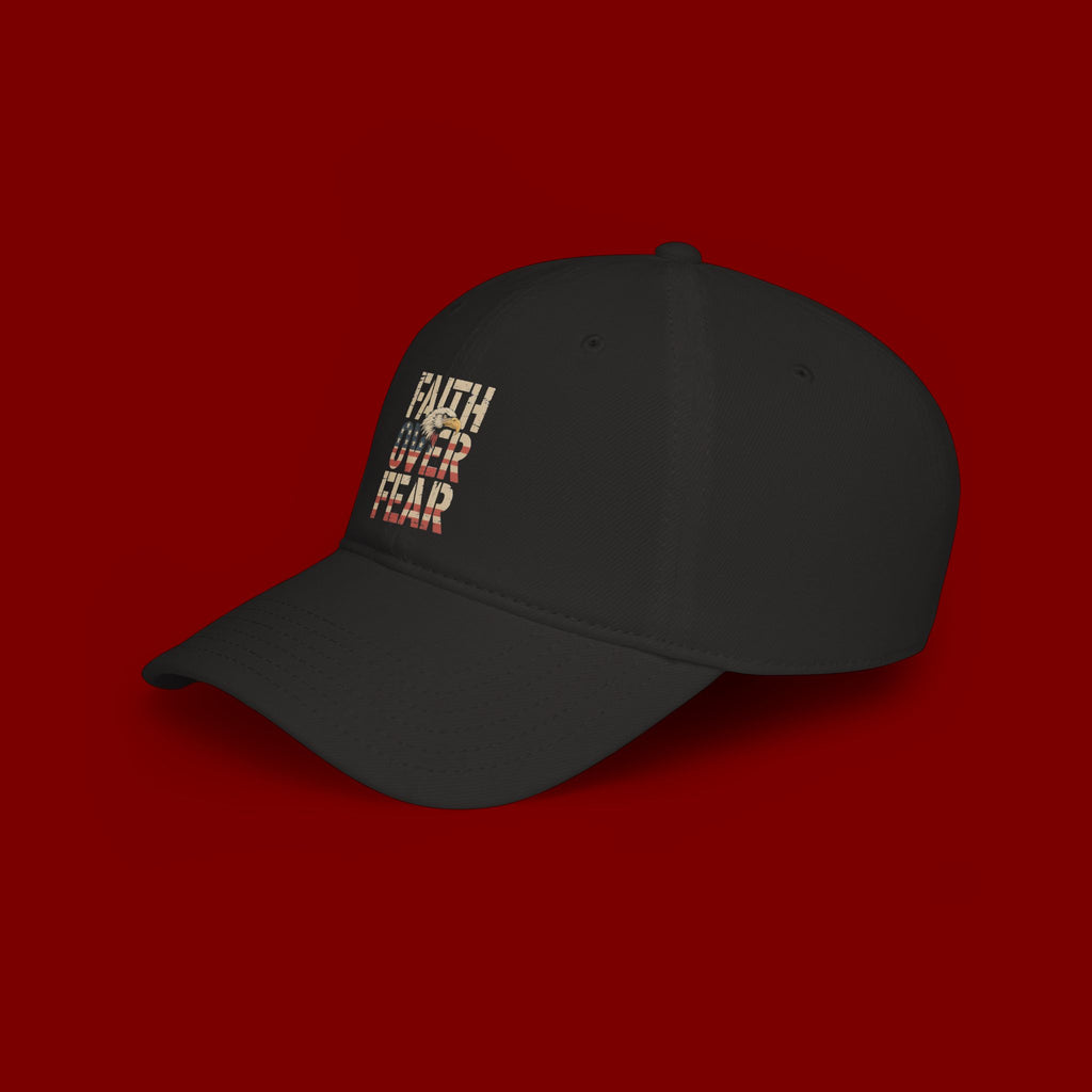 Faith Over Fear Baseball Cap — Patriotic Christian Low Profile Hat