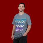 Trust God, Bro. T-Shirt — Retro Gradient Faith Tee
