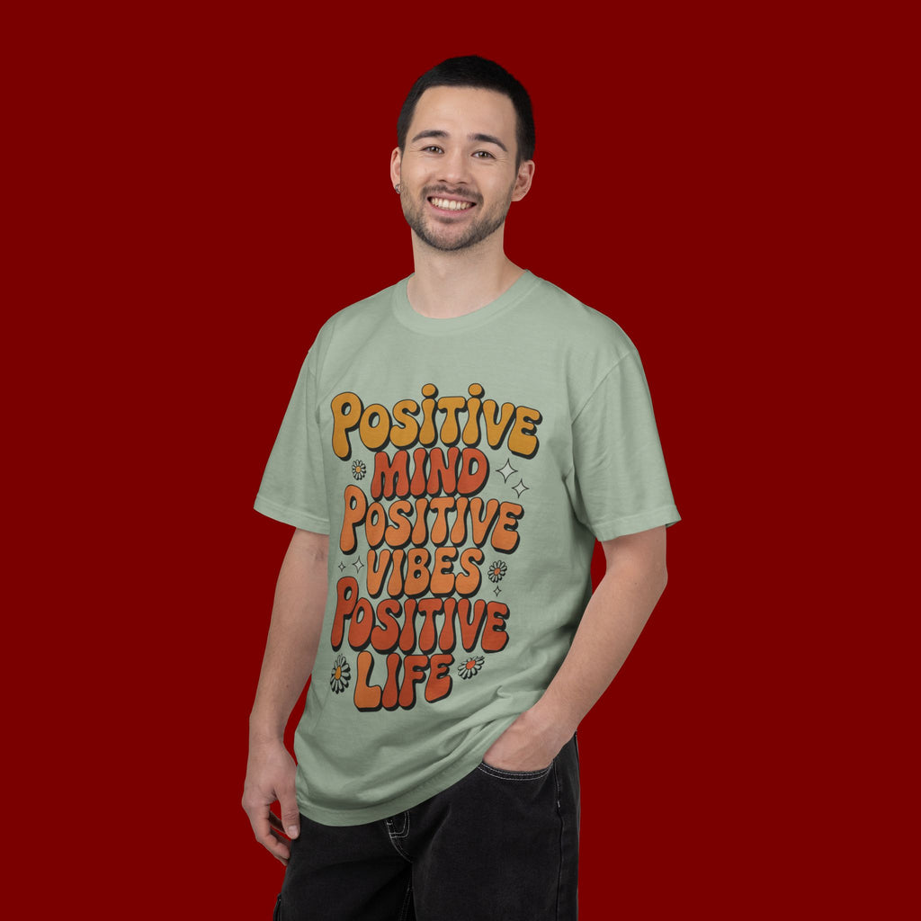 Positive Mind Positive Vibes Positive Life T-Shirt — Retro Daisy Graphic Tee