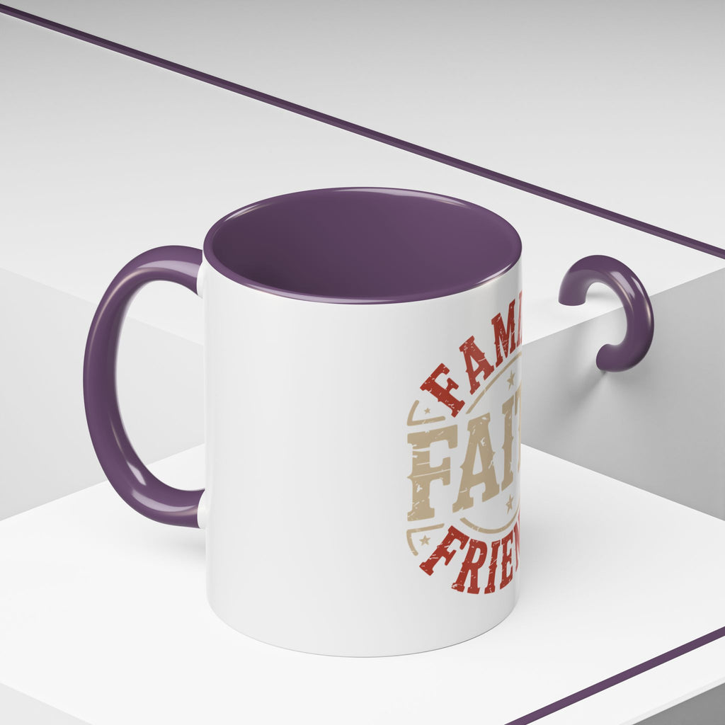 Faith Family Friends Accent Coffee Mug – Inspirational Religious Gift (11/15oz)