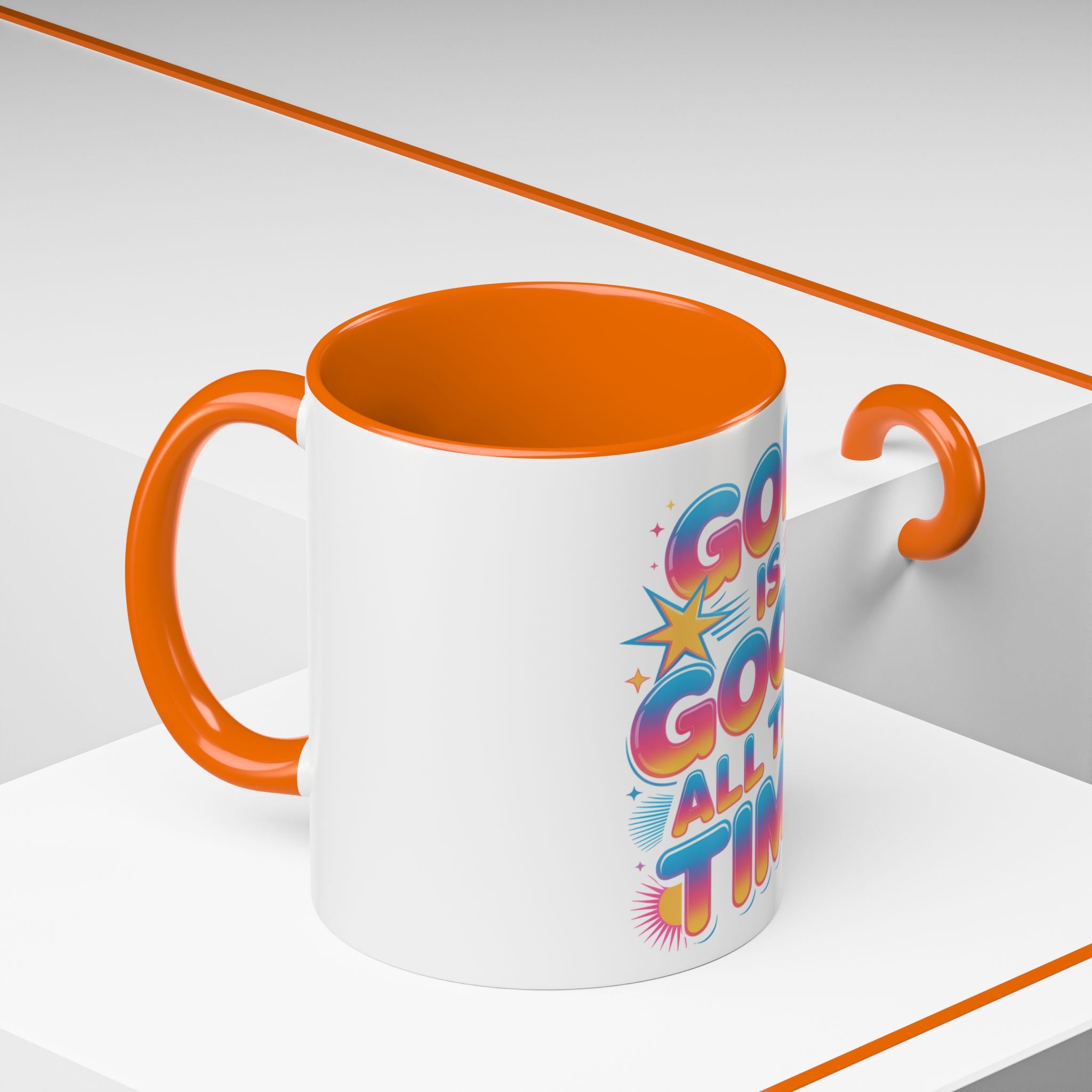 God Is Good All The Time Accent Coffee Mug — Inspirational Christian Coffee Cup (11/15oz)