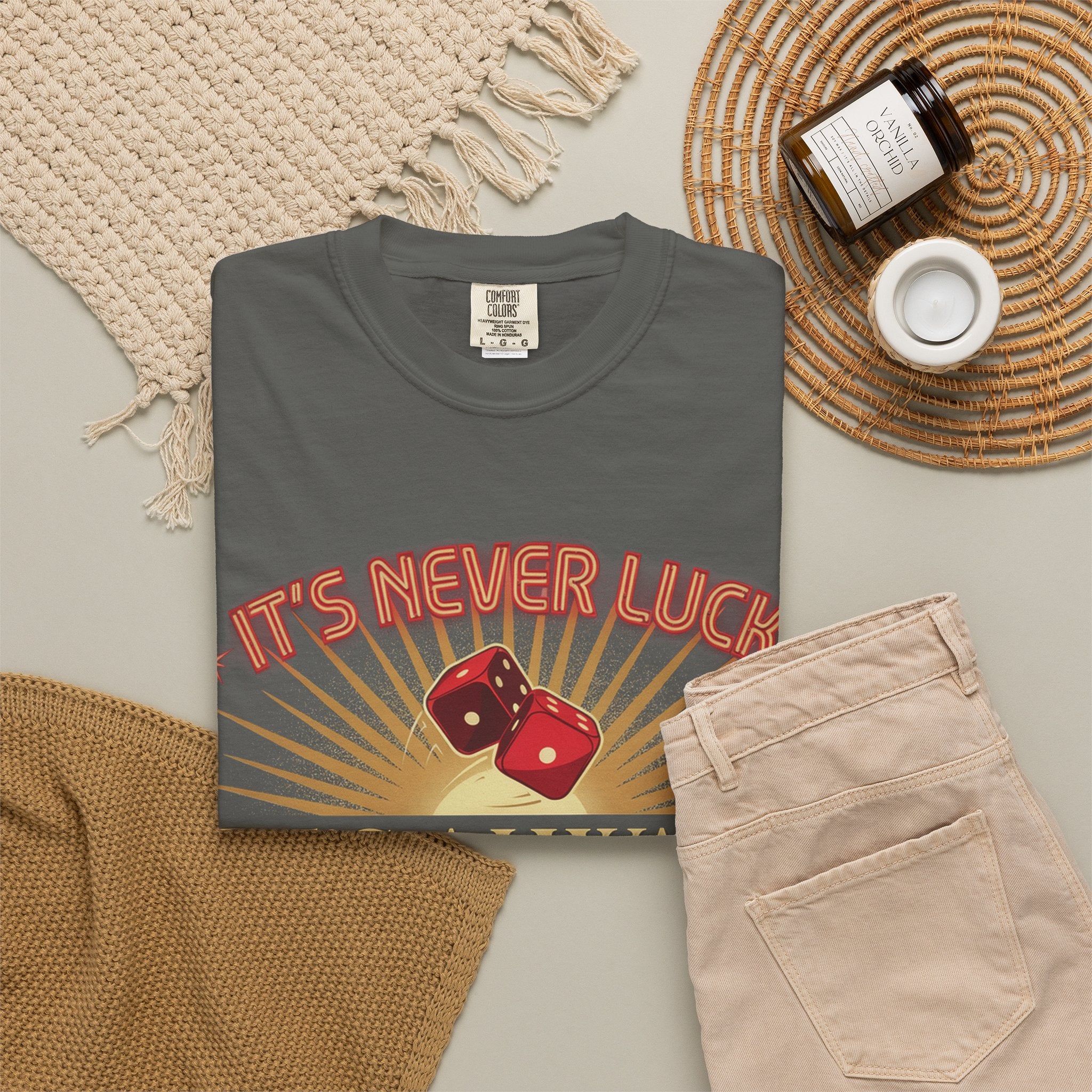 "It's Never Luck, It's Always God" Christian Graphic T-Shirt