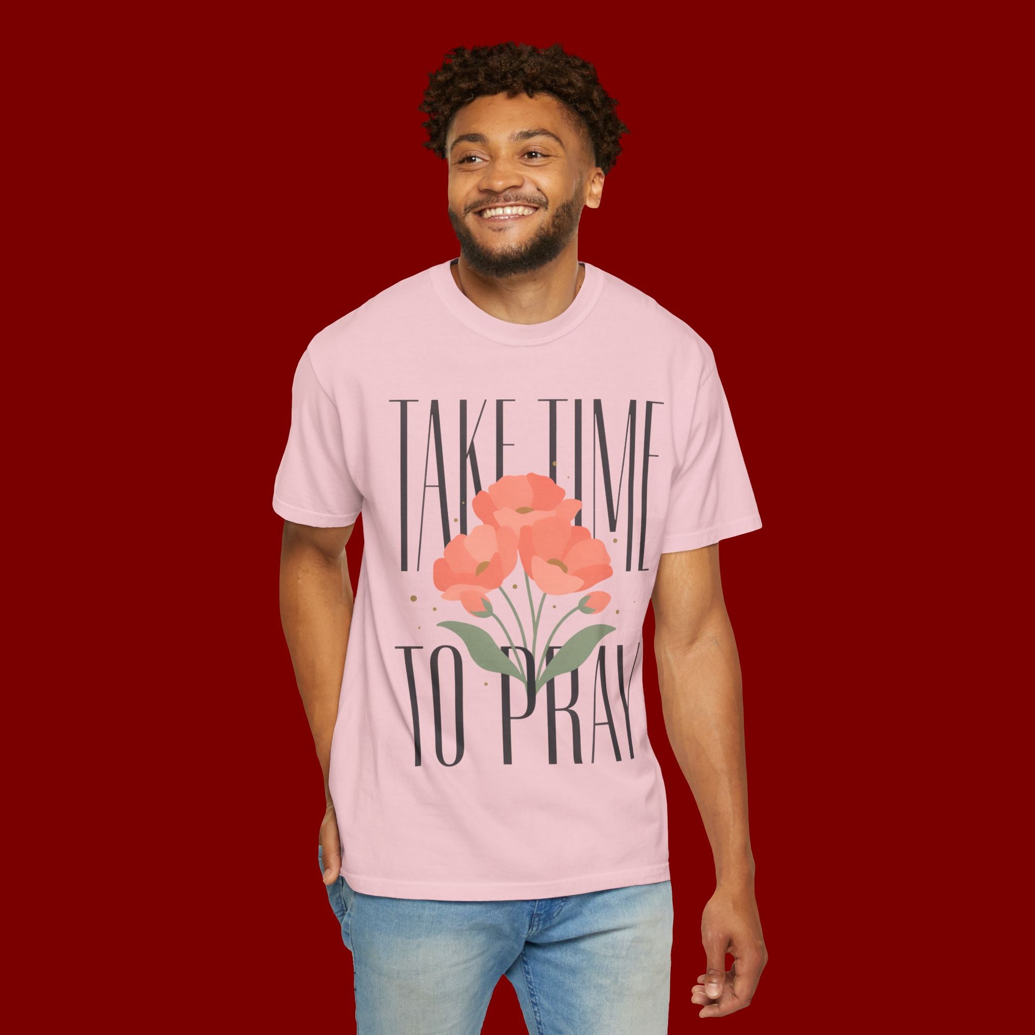 T-Shirt — "Take Time to Pray" Floral Christian Tee