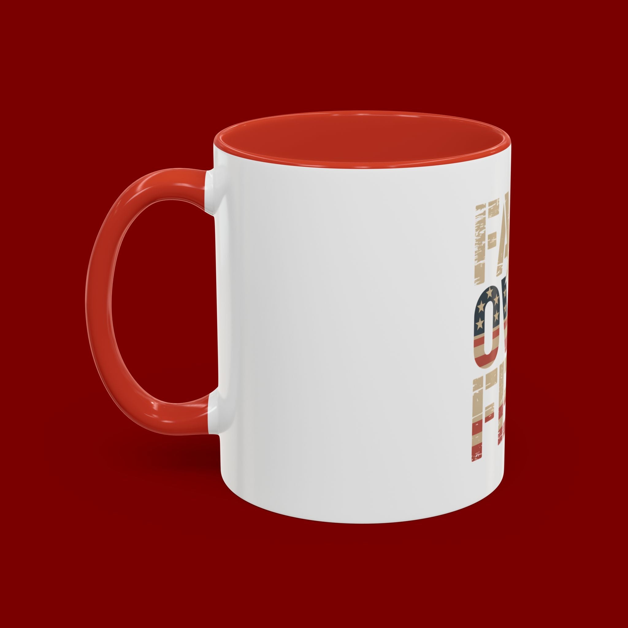 Faith Over Fear Mug — Patriotic Eagle Coffee Cup (11/15oz)