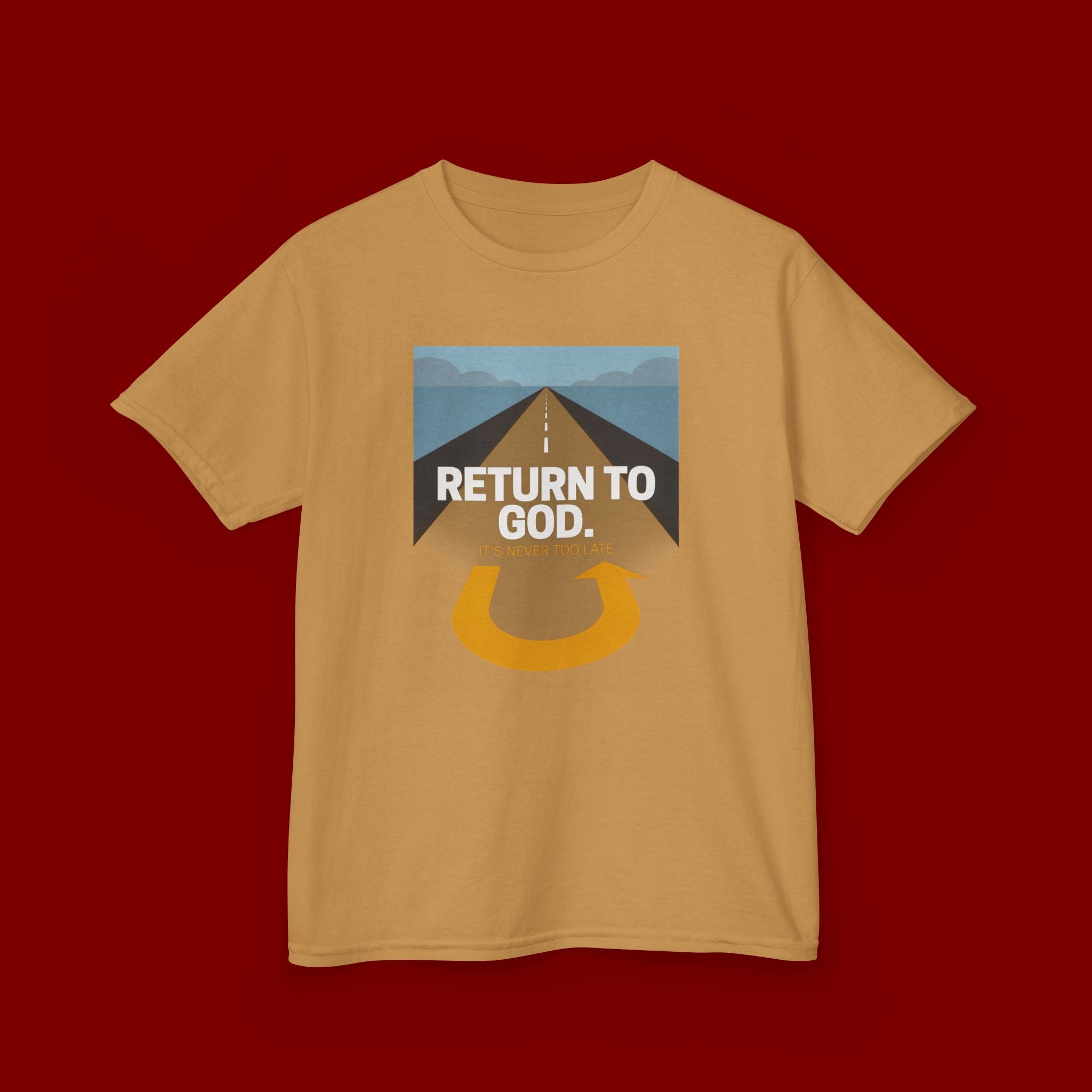 Kids Tee - "Return to God" Roadway Graphic Religious Youth Shirt