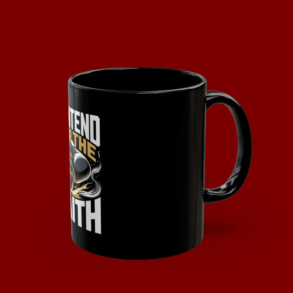 Contend for the Faith Black Mug – Inspirational Boxing Gloves Religious Coffee Cup (11oz/15oz)
