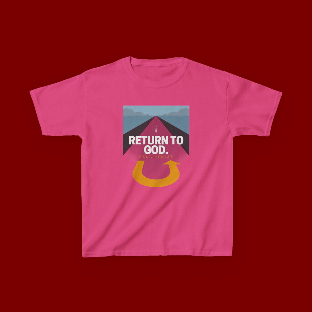 Kids Tee - "Return to God" Roadway Graphic Religious Youth Shirt
