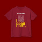 Kids Tee — "My Secret Is Simple: I Pray." Maze Faith T‑Shirt