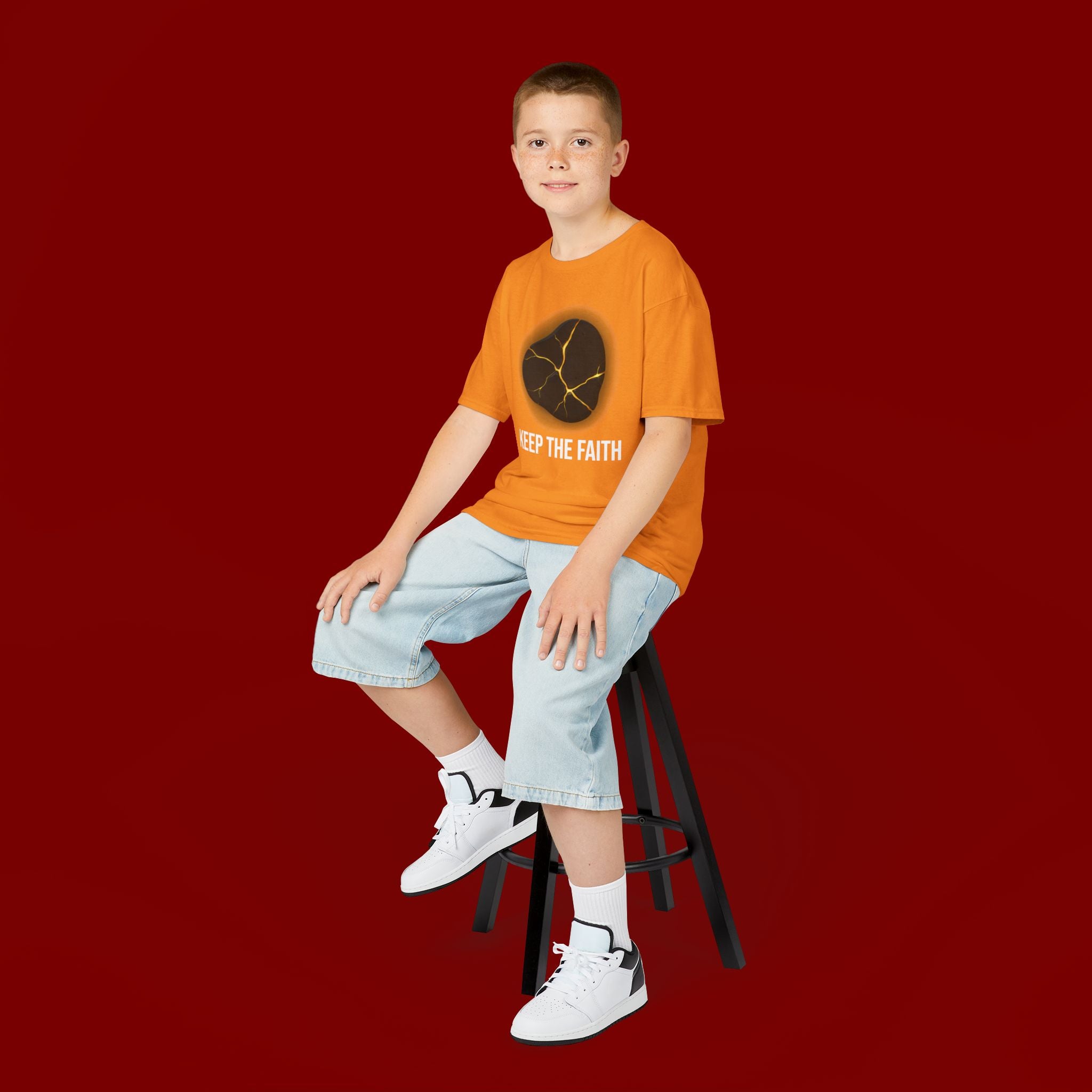 Keep The Faith Kids Tee — Kintsugi Stone Inspirational Children's T-Shirt