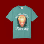 Make a Way Christian T-Shirt — 'God Will Always Make a Way' Sunset Faith Tee