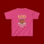 Kids Tee — "God Will Never Abandon You" Faith Graphic