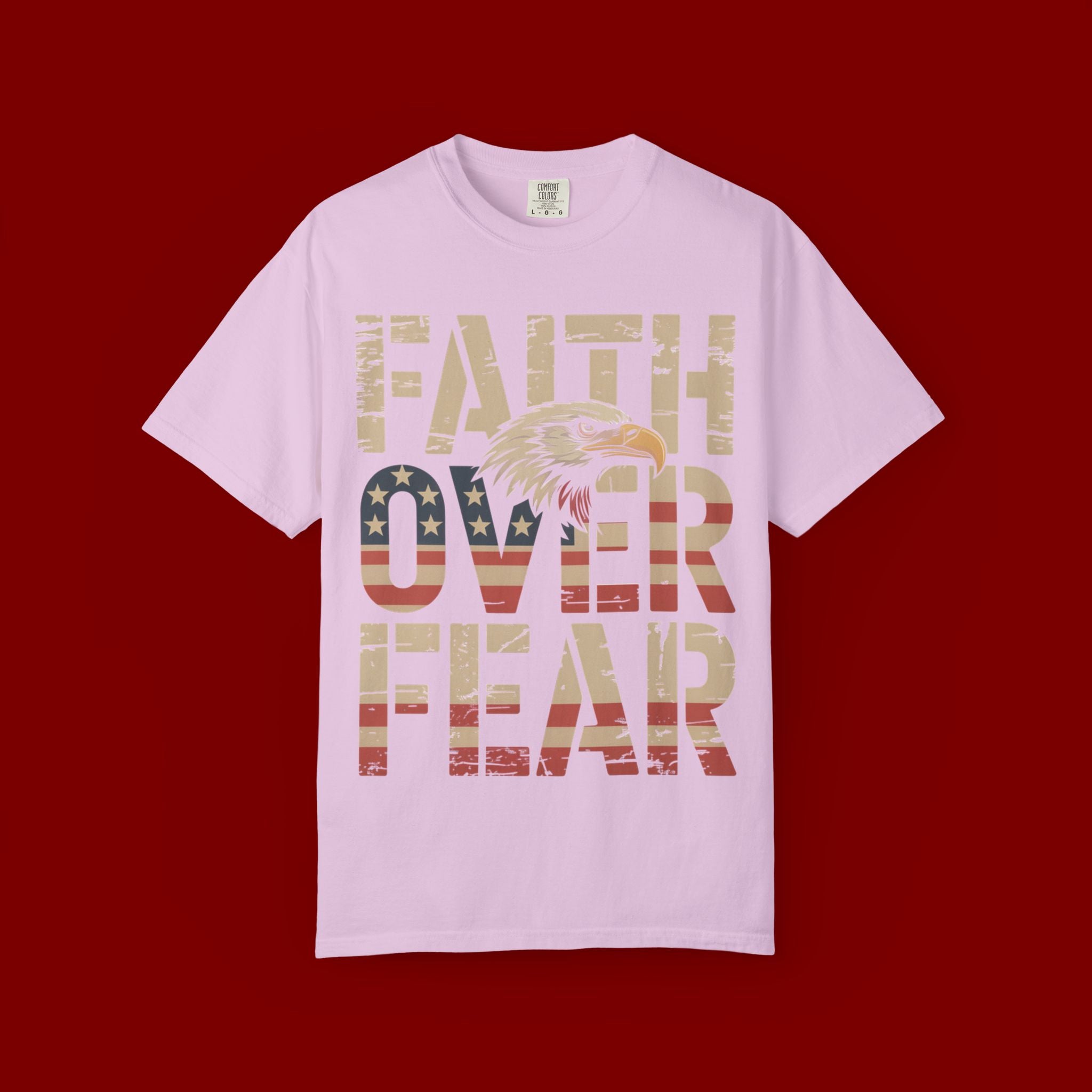 Faith Over Fear T-Shirt — Patriotic Eagle Graphic Tee