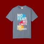 No Fear No Limits No Excuses T-Shirt — Motivational Graphic Tee