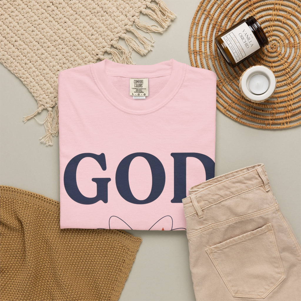 God Above All Things T-Shirt — Faith Graphic Tee with Cosmic Design