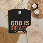 God Is Greater Mountain T-Shirt — Christian Faith Graphic Tee