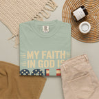 Faith in God Is Solid T-Shirt — American Flag Patriotic Christian Tee
